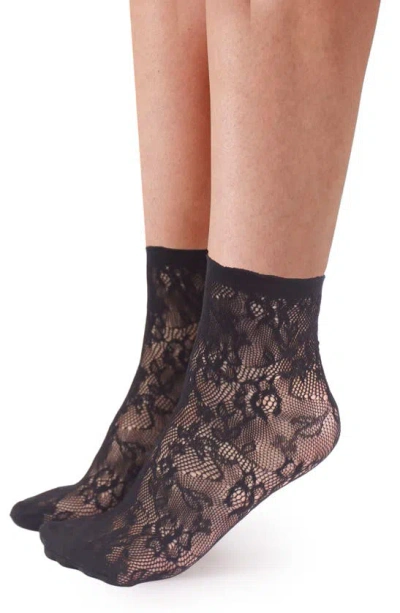 Pretty Polly Sheer Lace Ankle Socks In Black