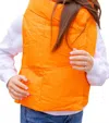 Pretty Rugged Puffer Vest In Orange In Orange