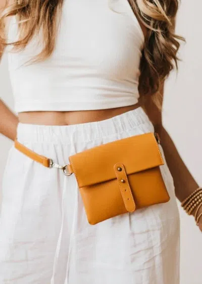 Pretty Simple Bethanie Belt Clutch Cross Body Bag In Brown