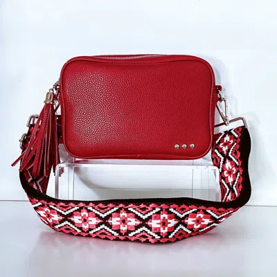 Pretty Simple Camera Crossbody Tapestry Strap Bag In Red