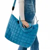 Pretty Simple Day Dreamer Quilted Crossbody Tote Bag In Blue In Blue