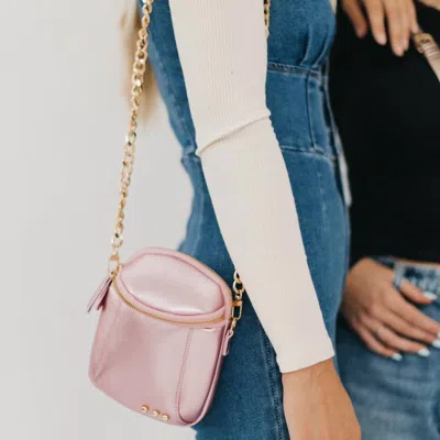 Pretty Simple Ellie Crossbody Bag In Metallic Pink In Multi