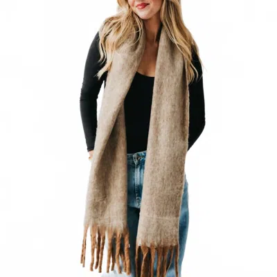 Pretty Simple Helga Blanket Scarf In Tan In Brown