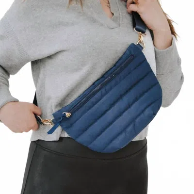 Pretty Simple Jolie Puffer Belt Bag In Navy