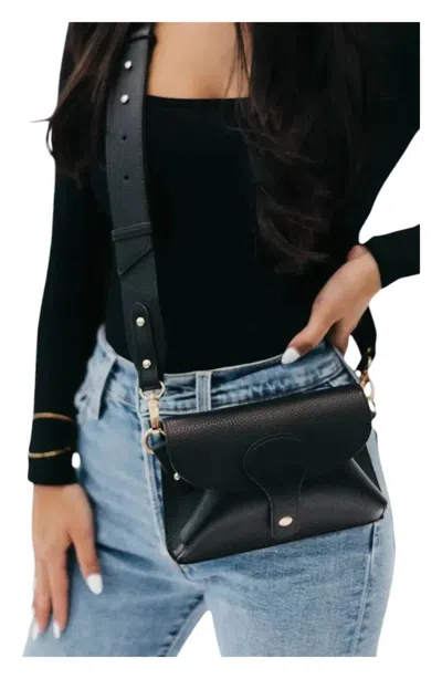 Pretty Simple Khloe Vegan Leather Crossbody Bag In Black