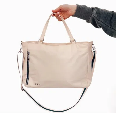 Pretty Simple Nina Nylon Tote Bag In Cream In White