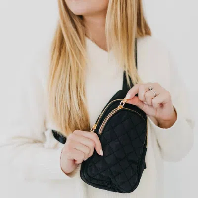 Pretty Simple Pinelope Puffer Sling Bag In Black