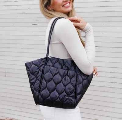 Pretty Simple Preslee Petite Puffer Tote Bag In Black