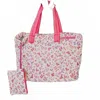 Pretty Simple Presley Puffer Nylon Quilted Tote Bag In Pink Floral In Multi