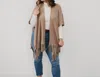 Pretty Simple Prince Paisley Knitted Shawl Wrap In Tan