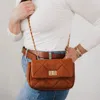 Pretty Simple Queenie Quilted Crossbody Bag In Brown In Brown