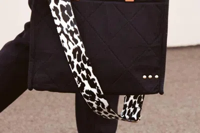 Pretty Simple Quilted Cotton Tote With Black & White Strap