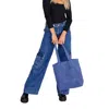 Pretty Simple Sammie Corduroy Tote Bag In Blue In Blue