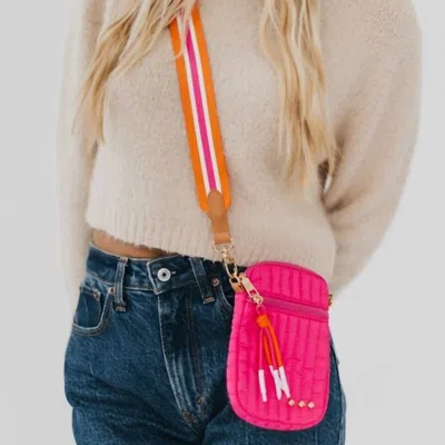 Pretty Simple Starlette Quilted Crossbody Bag In Hot Pink