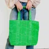 Pretty Simple Teagan Terry Cloth Tote With Matching Pouch In Green In Green