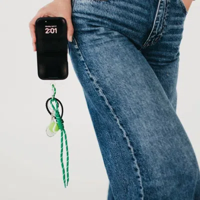 Pretty Simple Tennis Rope Charm Key Chain Bag Charm In Emerald In Green