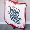 Pretty Simple Unique Brooklyn New York Shawl Wrap Blanket In Red