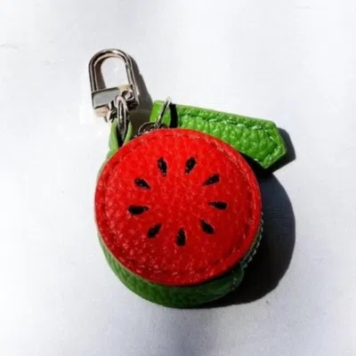 Pretty Simple Unisex Watermelon Zipper Pouch Bag Charm In Red