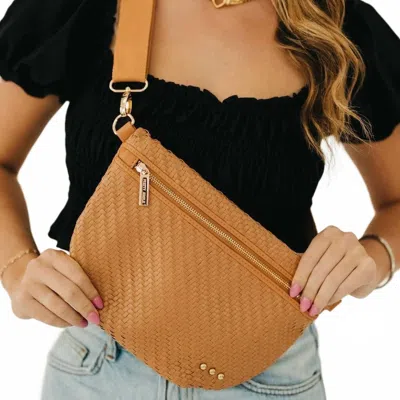 Pretty Simple Westlyn Diagonal Woven Bum Bag In Brown