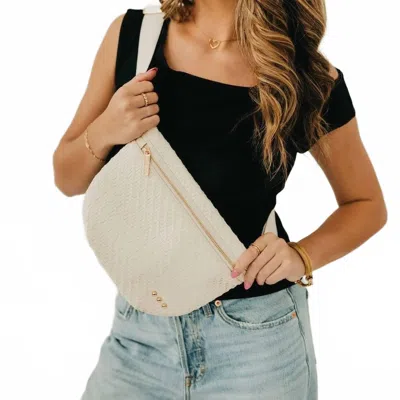 Pretty Simple Westlyn Diagonal Woven Bum Bag In Cream In White