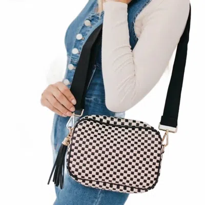 Pretty Simple Women's Camera Crossbody Bag In Black White