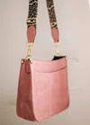 Pretty Simple Women's Crossbody Bag With Leopard Canvas Strap In Blossom Pink In Multi