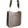 Pretty Simple Women's Crossbody Bag With Leopard Canvas Strap In Smokey Grey In Multi
