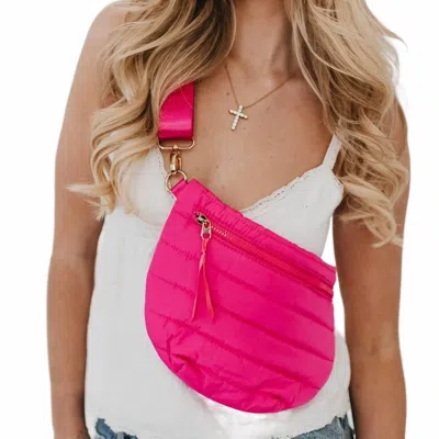 Pretty Simple Women's Jolie Puffer Belt Bag In Fuchsia In Pink