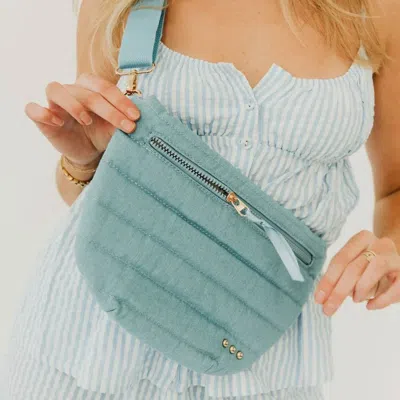 Pretty Simple Women's Jolie Puffer Belt Bag In Light Denim In Blue