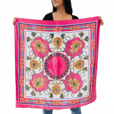 Pretty Simple Women's Napa Valley Boho Satin Scarf In Pink