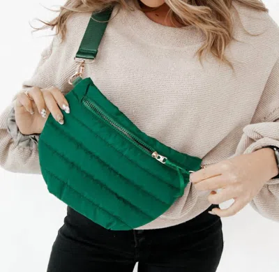 Pretty Simple Women's Puffer Belt Bag In Green