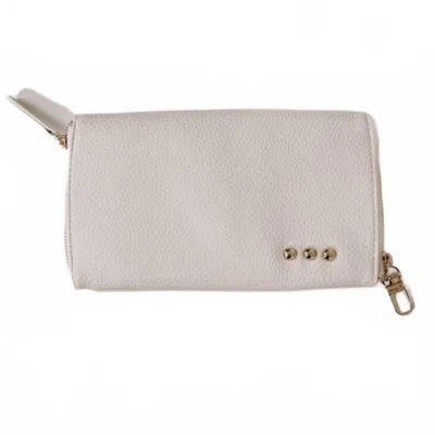 Pretty Simple Women's Skyla 2-in-1 Glasses Case Holder In Cream Vegan Leather In Gray