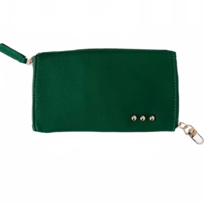 Pretty Simple Women's Skyla 2-in-1 Glasses Case Holder In Emerald Green Vegan Leather