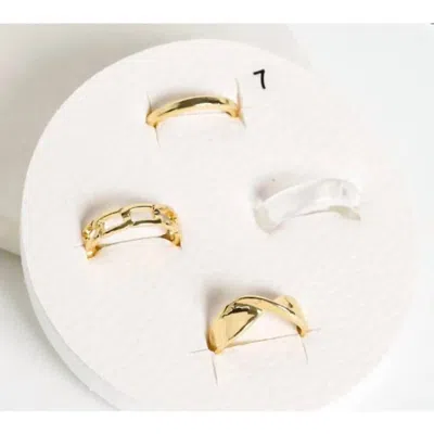 Pretty Simple Women's Stacked To Perfection Ring - Set Of 4 In Gold In Pink