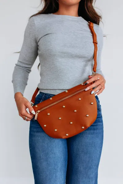 Pretty Simple Women's Studded Westlyn Bum Bag In Camel In Brown