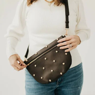 Pretty Simple Women's Studded Westlyn Bum Bag In Chocolate In Gold