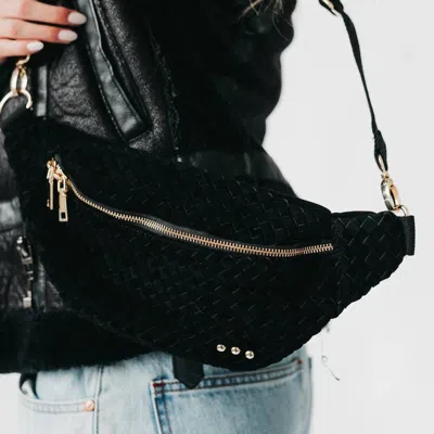 Pretty Simple Women's Susie Suede Bum Bag In Black In Purple