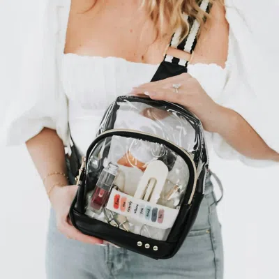 Pretty Simple Women's Swift Stadium Sling Bag In Black/clear In Multi