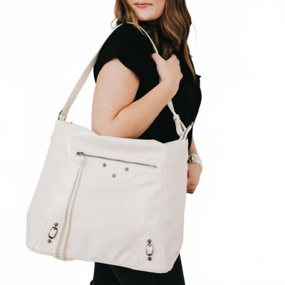 Pretty Simple Women's Tabitha Leather Tote Bag In Cream In White