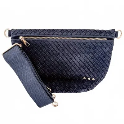 Pretty Simple Women's Westlyn Suede Bum Bag In Navy In Blue