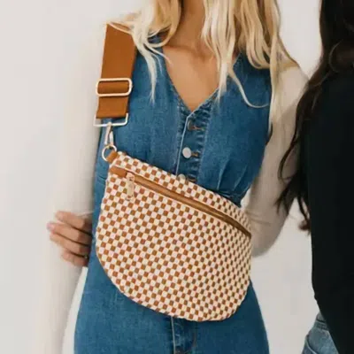 Pretty Simple Women's Westlyn Woven Bum Bag In Checkered Brown In Multi