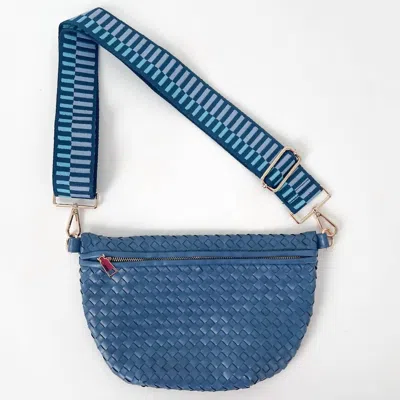 Pretty Simple Women's Westlyn Woven Bum Bag In Metallic Navy In Multi