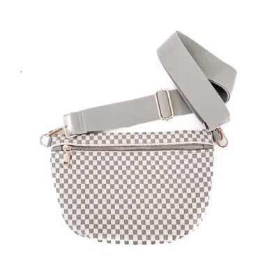 Pretty Simple Women's Westlyn Woven Crossbody Bag In Checkered Gray