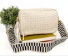 Pretty Simple Women's Woven Willow Camera Crossbody Bag In Cream In White