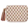 Pretty Simple Women's Wynona Woven Wallet In Tan Cream In Multi