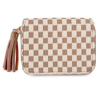 Pretty Simple Women's Wynona Woven Wallet In Tan Cream In Brown