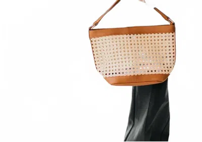 Pretty Simple Woven Bucket Bag In Brown