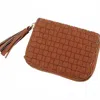Pretty Simple Wynona Woven Card Wallet In Brown In Brown