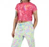 Pretty Snake Galaxy Holo Crop Tee In Hot Pink In Pink