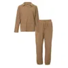 Pretty You Neutrals / Brown Fleece Lounge Set In Tan In Brown
